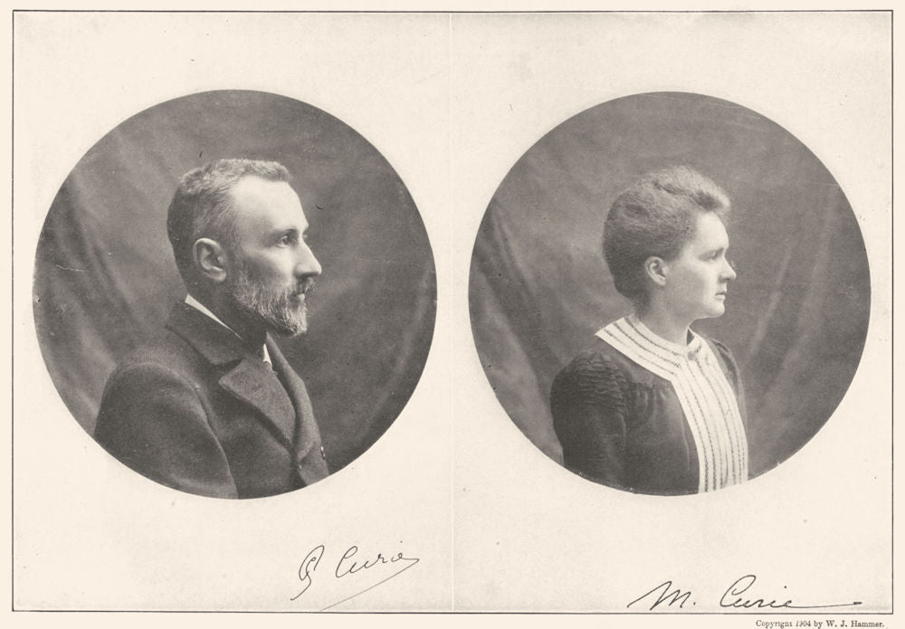 SCIENCE. The Discoverers of Radium; Marie Curie 1907 old antique print picture